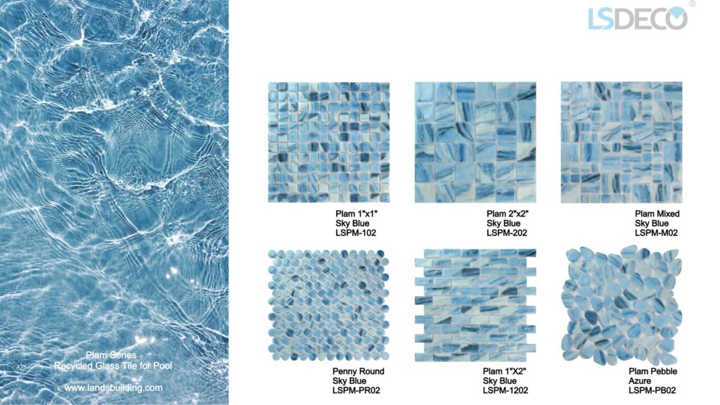 Plam Glass Pool Tile - Pebble - Pool Tile, Porcelain Tile & Mosaic Tile