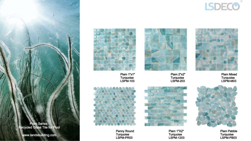 Plam Glass Pool Tile - Pebble - Pool Tile, Porcelain Tile & Mosaic Tile